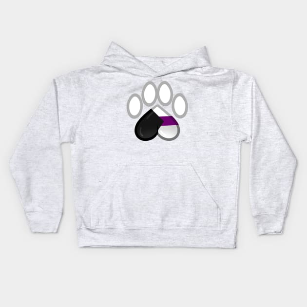 LGBTQ+ Pride Heart Paws - Demisexual Kids Hoodie by leashonlife